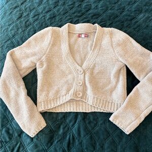 Urban Outfitters Cream Cropped Cardigan